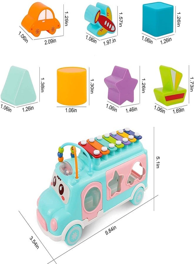 JBM ENTERPRISE Musical Happy Bus Toy | Xylophone & Shape Sorter, Push & Pull, Educational and Learning Toys for Kids Boys Girls Birthday Gift Multicolor Bus (As per Availability) - Image 2